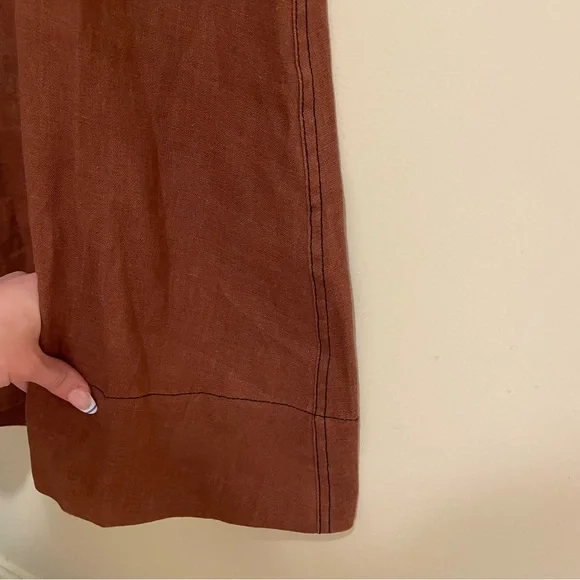 Ganni Hemp Maxi Dress with Beaded Trim Rootbeer Brown - Picture 11 of 16